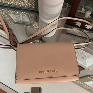 Michael Kors blush saffiano cross body/clutch